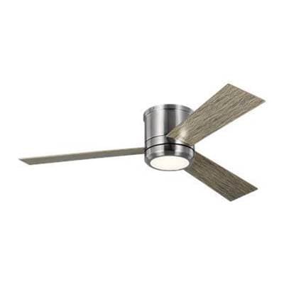 Generation Lighting Clarity 56 Hugger LED Ceiling Fan in with Light Grey Weathered Oak Blades and...