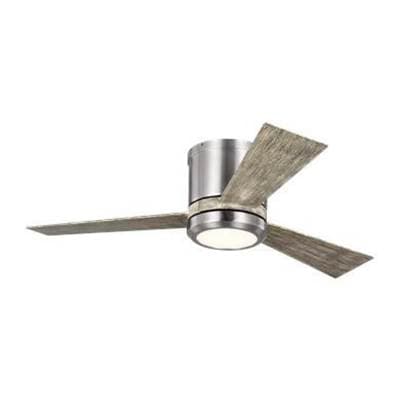 Generation Lighting Clarity 42 Hugger LED Ceiling Fan in with Light Grey Weathered Oak Blades and...