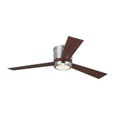 Generation Lighting Clarity 52 Hugger LED Ceiling Fan in with Teak Blades and Light Kit Brushed...