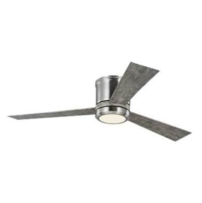 Generation Lighting Clarity 52 Hugger LED Ceiling Fan in with Light Grey Weathered Oak Blades and...