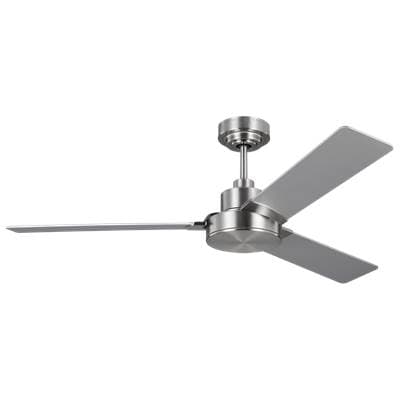 Generation Lighting Jovie 52 Ceiling Fan in Brushed Steel with Silver / American Walnut...