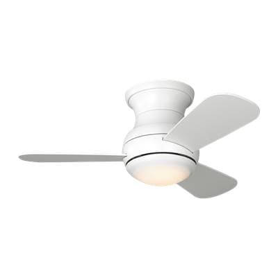 Generation Lighting Orbis 32 Hugger LED Ceiling Fan in Matte White with Matte White Blades and...