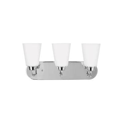 Generation Lighting Kerrville Three Light Wall / Bath Chrome Bulbs Inc by Generation Lighting