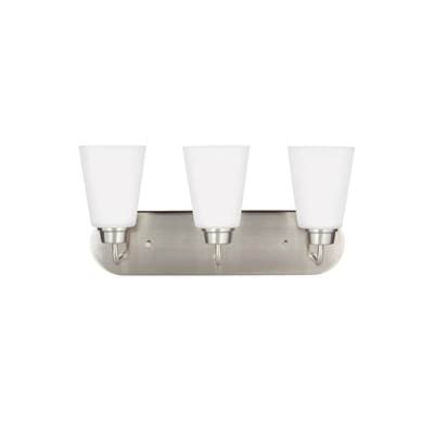 Generation Lighting Kerrville Three Light Wall / Bath Brushed Nickel Bulbs Inc