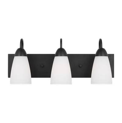 Generation Lighting Seville Three Light Wall / Bath - Midnight Black by Generation Lighting