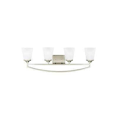 Hanford Four Light Wall / Bath Brushed Nickel Bulbs Inc by Generation Lighting