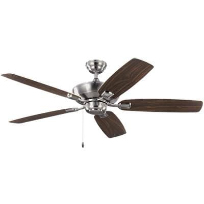 Generation Lighting Colony 52 Ceiling Fan in Brushed Steel with Silver / American Walnut... by Generation Lighting