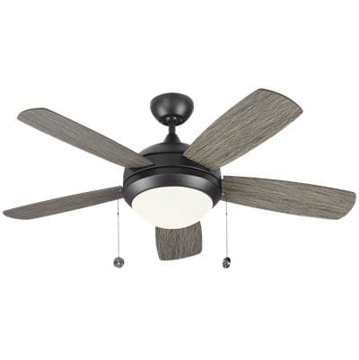 Generation Lighting Discus Classic 44 LED Ceiling Fan in with Light Grey Weathered Oak Blades and...