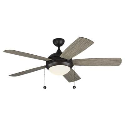 Generation Lighting Discus Classic 52 LED Ceiling Fan in with Light Grey Weathered Oak Blades and...