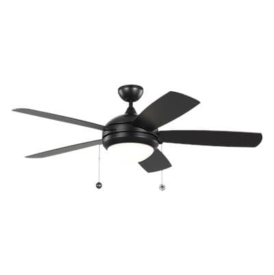 Generation Lighting Discus Outdoor 52 LED Ceiling Fan in Matte Black and Light Kit - Matte Black...