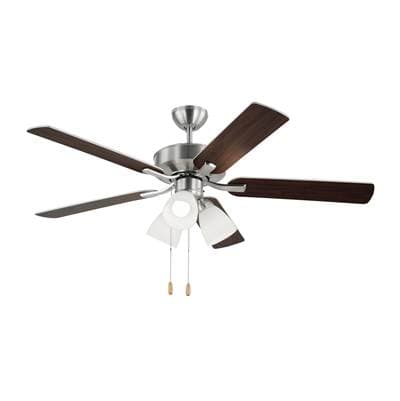 Generation Lighting Linden 52 LED 3 Ceiling Fan in with Silver / American Walnut Reversible...