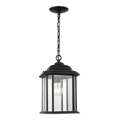 Generation Lighting Kent Large Pendant in Black with Clear Beveled Glass Bulb(s) Not Included -...