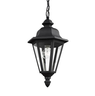Generation Lighting Brentwood Pendant in Black with Clear Glass Panels Bulb(s) Not Included by Generation Lighting
