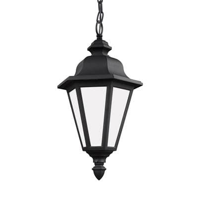 Generation Lighting Brentwood Pendant in Black with Smooth White Glass Panels Bulb(s) Not...