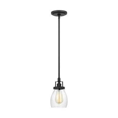 Generation Lighting Belton Mini Pendant in Midnight Black Bulbs Included by Generation Lighting
