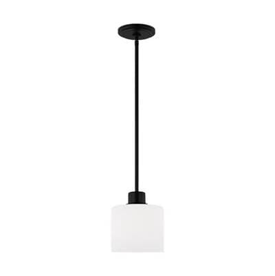 Generation Lighting Canfield One Light Mini-pendant in Midnight Black Bulbs Included - Midnight...