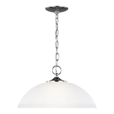 Generation Lighting Geary One Light Pendant Chrome Bulbs Inc by Generation Lighting