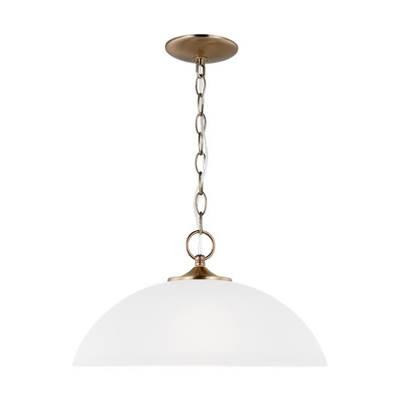 Geary One Light Pendant Satin Brass Bulbs Included by Generation Lighting