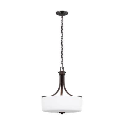 Generation Lighting Canfield Three Light Pendant in - Bronze