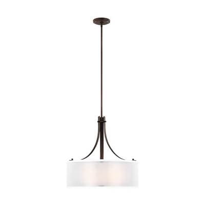 Generation Lighting Elmwood Park Three Light Pendant Bronze Bulbs Inc by Generation Lighting