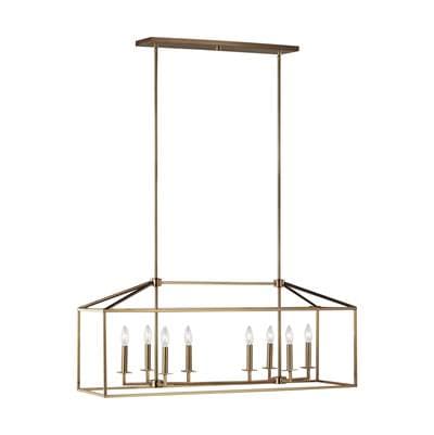 Generation Lighting Perryton Eight Light Island Pendant Satin Brass Bulbs Inc