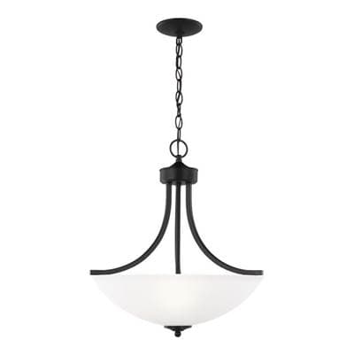 Generation Lighting Geary Medium Three Light Pendant - Midnight Black