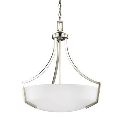 Hanford Three Light Pendant Brushed Nickel Bulbs Inc by Generation Lighting