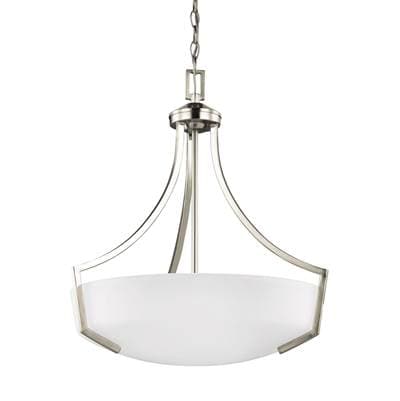 Generation Lighting Hanford Three Light Pendant Brushed Nickel Bulbs Inc by Generation Lighting