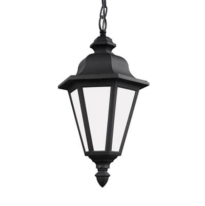 Generation Lighting Brentwood Pendant in Black with Smooth White Glass Panels Bulb(s) Included -...