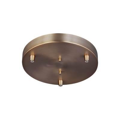 Multi-Port Canopy Three Light Cluster Canopy Satin Brass by Generation Lighting