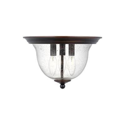 Generation Lighting Belton Three Light Flush Mount in Bronze Bulbs Included