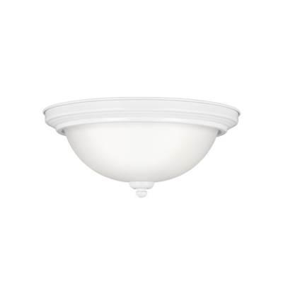 Geary Two Light Flush Mount White Bulbs Included