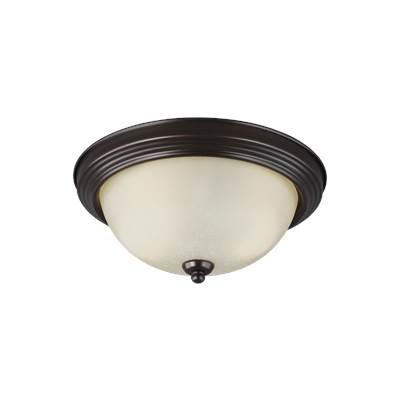 Geary Two Light Flush Mount Bronze Amber Bulbs Included by Generation Lighting
