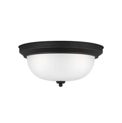 Geary Three Light Flush Mount Midnight Black Bulbs Included