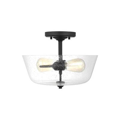 Generation Lighting Belton Two Light Ceiling Semi-flush Mount - Midnight Black by Generation Lighting