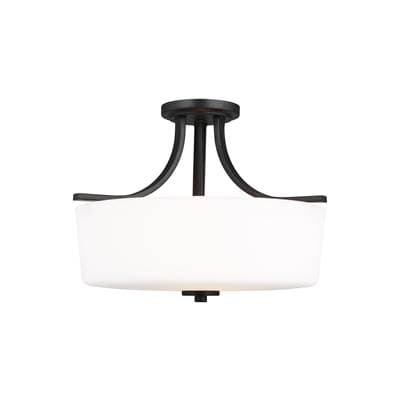 Generation Lighting Canfield Three Light Flush Mount - Midnight Black by Generation Lighting