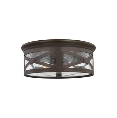Lakeview Two Light Flush Mount Antique Bronze
