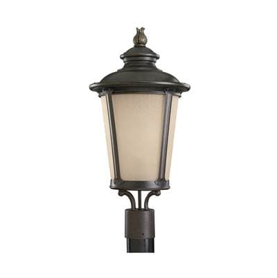 Generation Lighting Cape May One Light Outdoor Post Lantern Burled Iron Bulbs Inc
