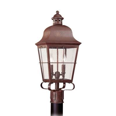 Generation Lighting Chatham Post Lantern in Weathered Copper with Clear Seeded Glass Panels... by Generation Lighting