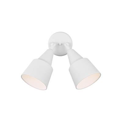 Two Light Adjustable Swivel Flood Light White