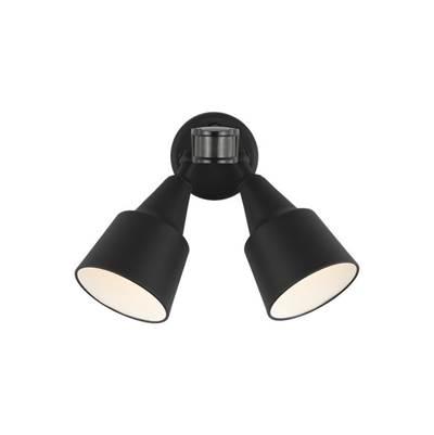 Two Light Flood with Photo and Motion Sensor Black Bulbs Inc