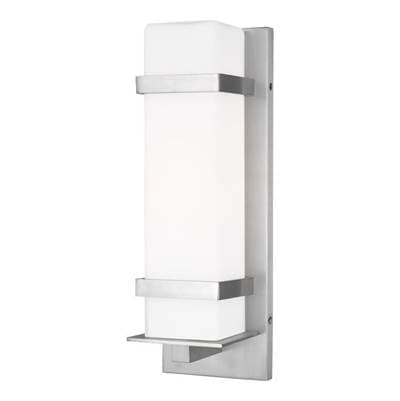 Generation Lighting Alban 18'' Square Lantern - Satin Aluminum by Generation Lighting