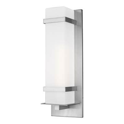 Generation Lighting Alban 24'' Square Lantern - Satin Aluminum by Generation Lighting