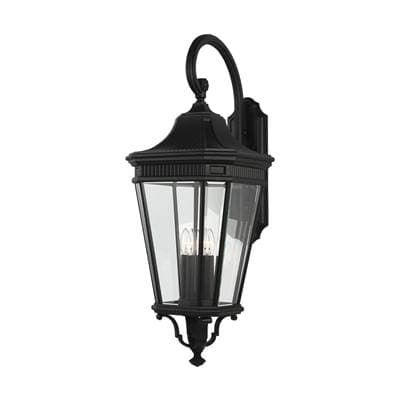 Generation Lighting Cotswold Lane Extra Large Lantern in Black with Clear Beveled Glass Panels -...