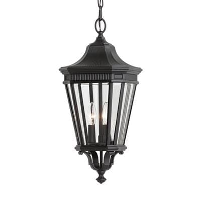 Generation Lighting Cotswold Lane Small Pendant in Black with Clear Beveled Glass