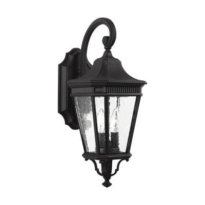 Generation Lighting Cotswold Lane Small Lantern in Black with Clear Seeded Glass