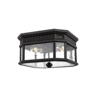 Generation Lighting Cotswold Lane Flush Mount in Black with Clear Seeded Glass