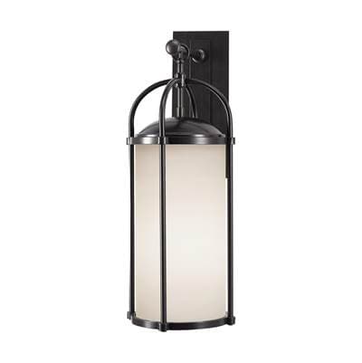 Generation Lighting Dakota Large Lantern in Espresso with Opal Etched Glass