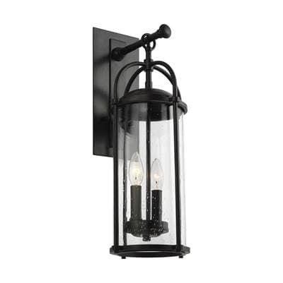 Generation Lighting Dakota Medium Lantern in Espresso with Clear Seeded Glass
