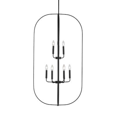 Generation Lighting Loretto Nine Light Chandelier - Midnight Black